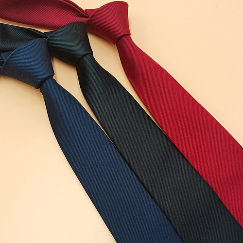 Factory direct sales men's tie black fine lines formal wear Korean style business casual shirt with 6cm hand-made narrow
