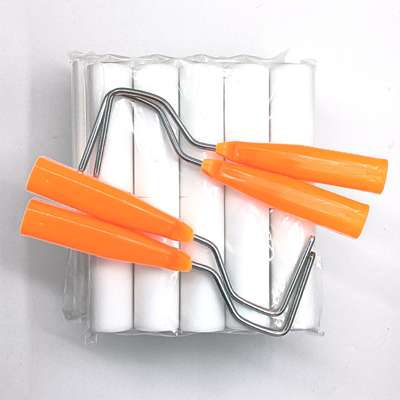 工厂直销TUMBO4寸水性平头海绵滚筒刷墙补漆无死角乳胶滚漆刷绘画