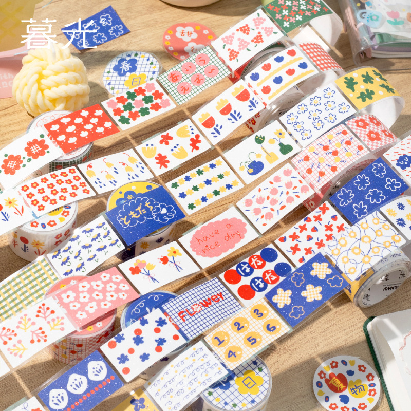 Twilight Flash Arena Troquelado Cinta Falda floral Serie de verano Serie de sal Estilo ins Cuenta DIY Etiqueta decorativa