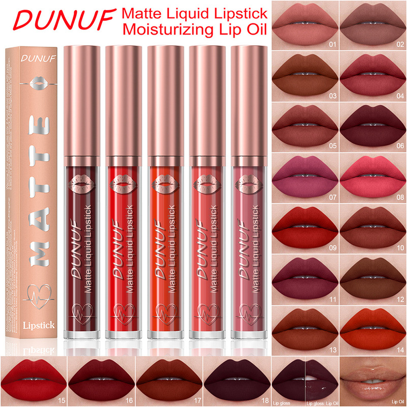 Dunuf 18-Color Lipstick Matte Waterproof Long-Lasting Lip Gloss Lip Oil Please Pay Attention! Link to Disclaimer Dunuf 18-Color Lipstick Matte Waterproof Long-Lasting Lip Gloss Lip Oil Please Pay Attention! Link to Disclaimer