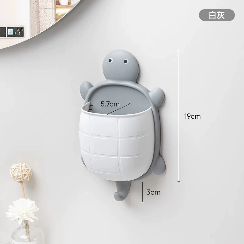 New turtle shelf makeup tool sorting box dormitory bathroom toothbrush bedside mobile phone wall-mounted storage box