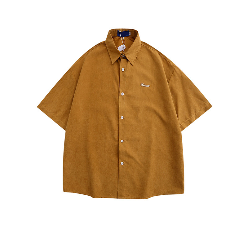 Retro solid color summer shirt