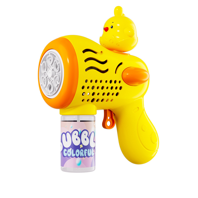 Iluminación para niños, máquina de burbujas de pato, juguete de burbujas automático, pistola de burbujas eléctrica interactiva entre padres e hijos al por mayor