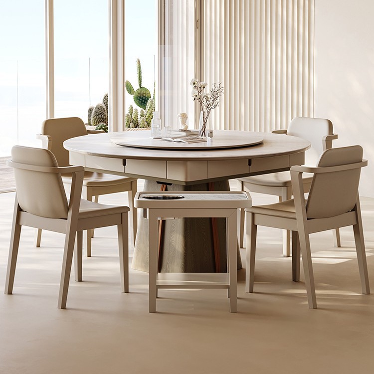 Mesa de comedor de madera maciza mesa de mahjong todo en uno de doble uso, mesa de ajedrez multifuncional para el hogar completamente automática, mesa de comedor combinada de sillas, mesa de comedor