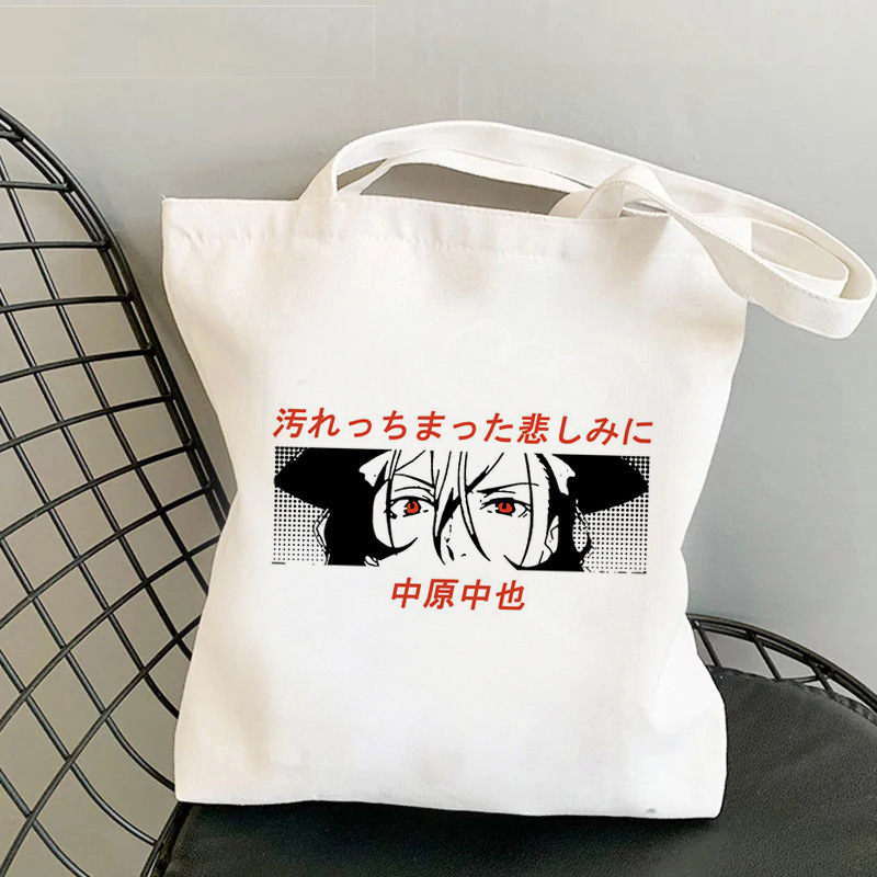Comercio extranjero transfronterizo Bungou Stray Dogs impresión bolsa de lona Harajuku bolsa de hombro bolsa de moda bolsa de compras