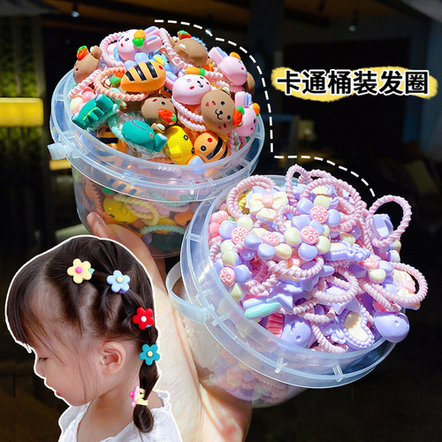 Children's hair ties cute baby hair clips small buns non-damaging elastic good quality rubber bands girls' hair accessories thumb hair rings