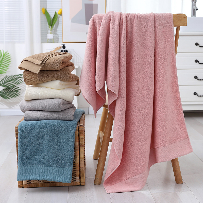 [Factory wholesale] double-sided cotton large bath towel factory wholesale 70*140cm adult beach towel embroidered logo