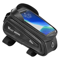 WEST BIKING жесткая оболочка велосипедная сумка передняя балка сумка мобильный телефон сенсорный экран верхняя трубка сумка седельная сумка снаряжение для верховой езды