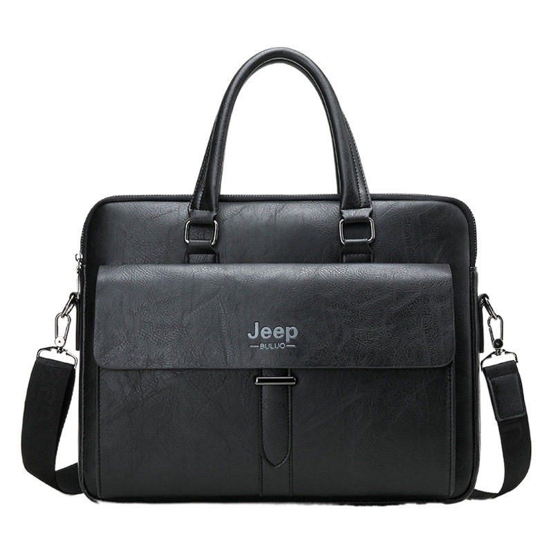 2022 New Fashion Men's Bag Men's Briefcase Handbag PU Business Casual Shoulder Crossbody Bag Large Capacity