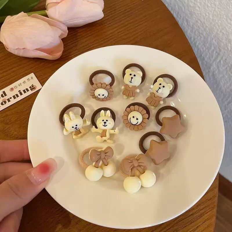 卡通头绳辫子发饰高弹力尼龙发圈发女宝宝橡皮筋头花儿童头饰|undefined