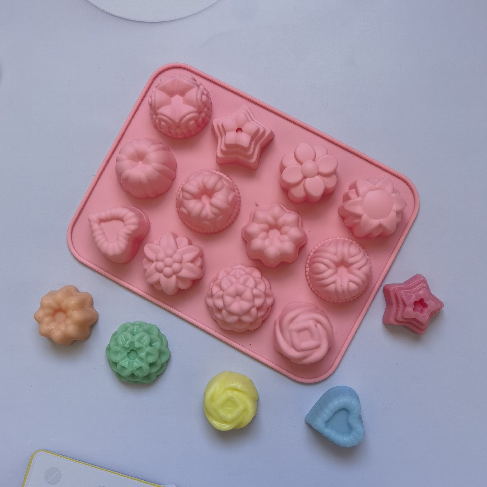 12 flores 419 pastel de chocolate molde de silicona molde de jalea torta molde de pan herramientas de horneado