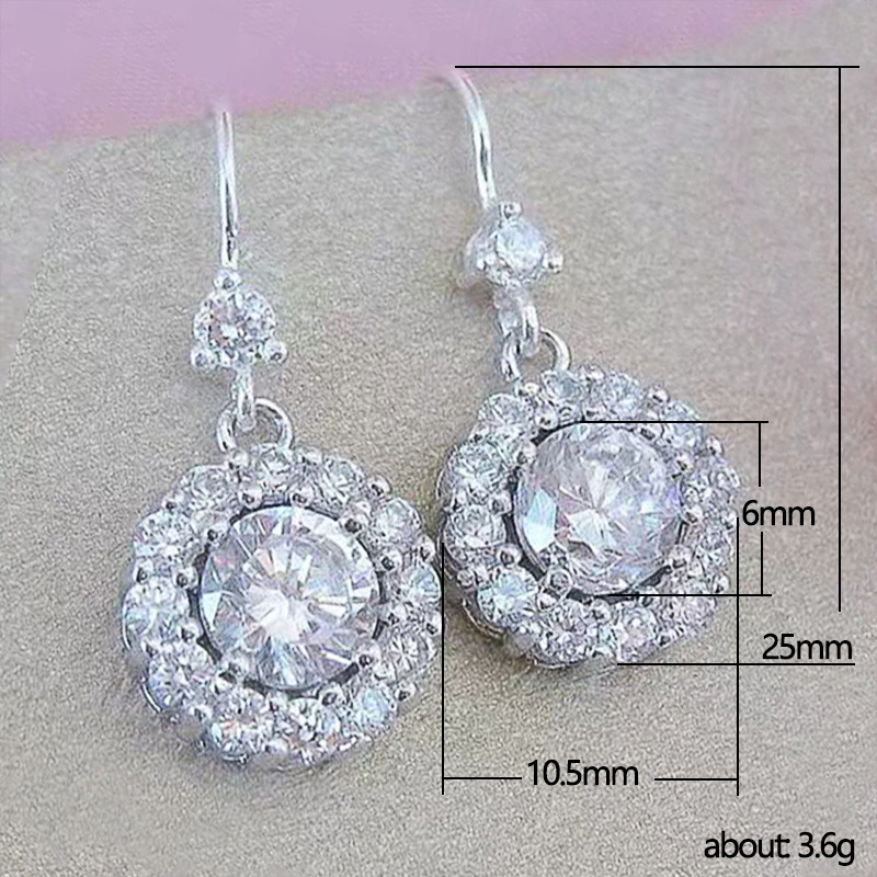 Mode Zirkon weiblichen Diamant Kupfer Ohrhaken einfache Accessoirespicture1
