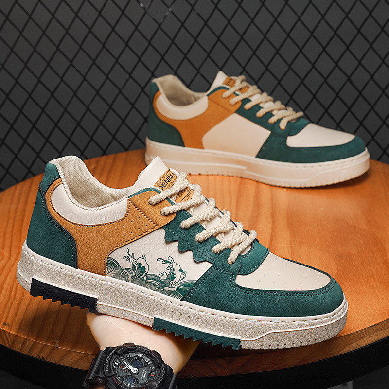 Men's Spring 2024 New Breathable White Sneakers Korean Style Trendy Versatile Shoes Men's Durable Sports Casual Shoes