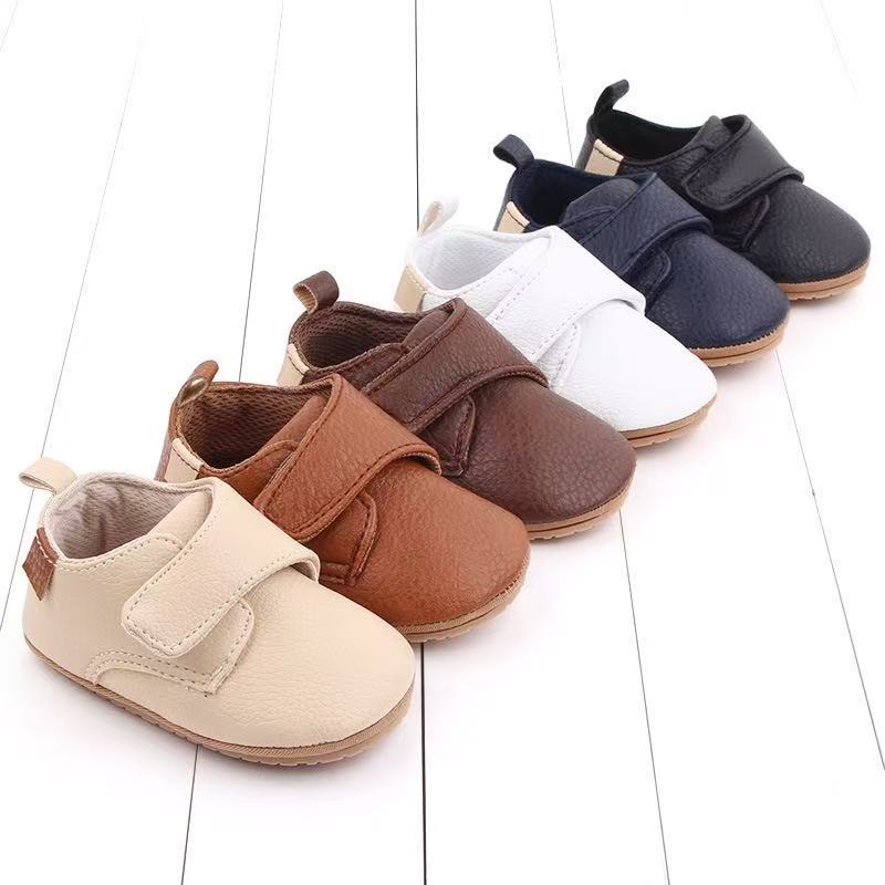 Spring and Autumn Infant Soft Sole Non-Slip Wear-Resistant Fashion Versatile Indoor and Outdoor Wear Unisex Pu Baby Shoes Toddler Shoes Trend