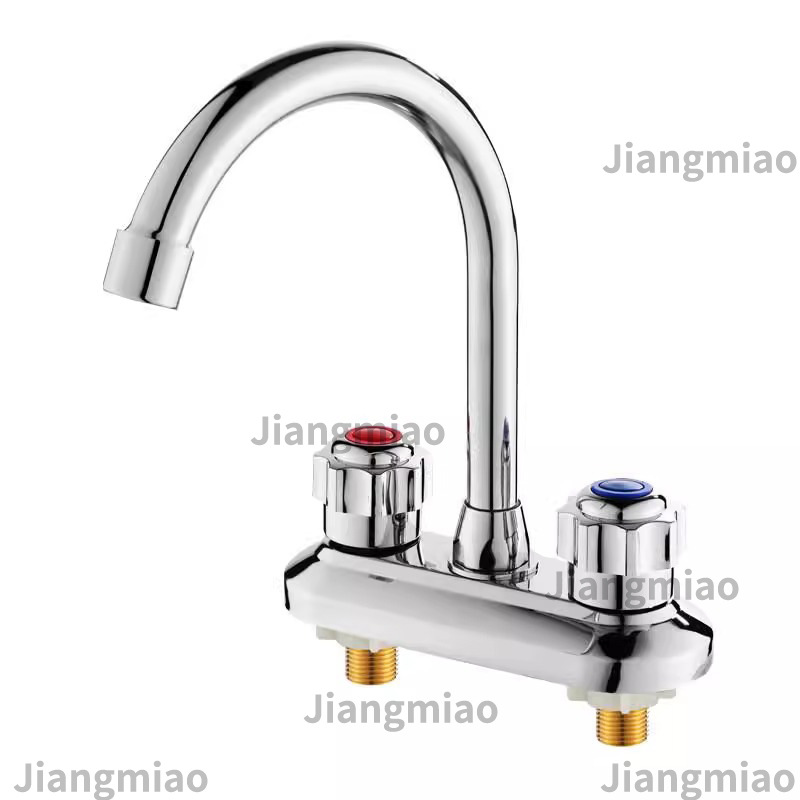 grifo de cobre lavabo caliente y frío doble agujero de tres agujeros lavabo lava image 6