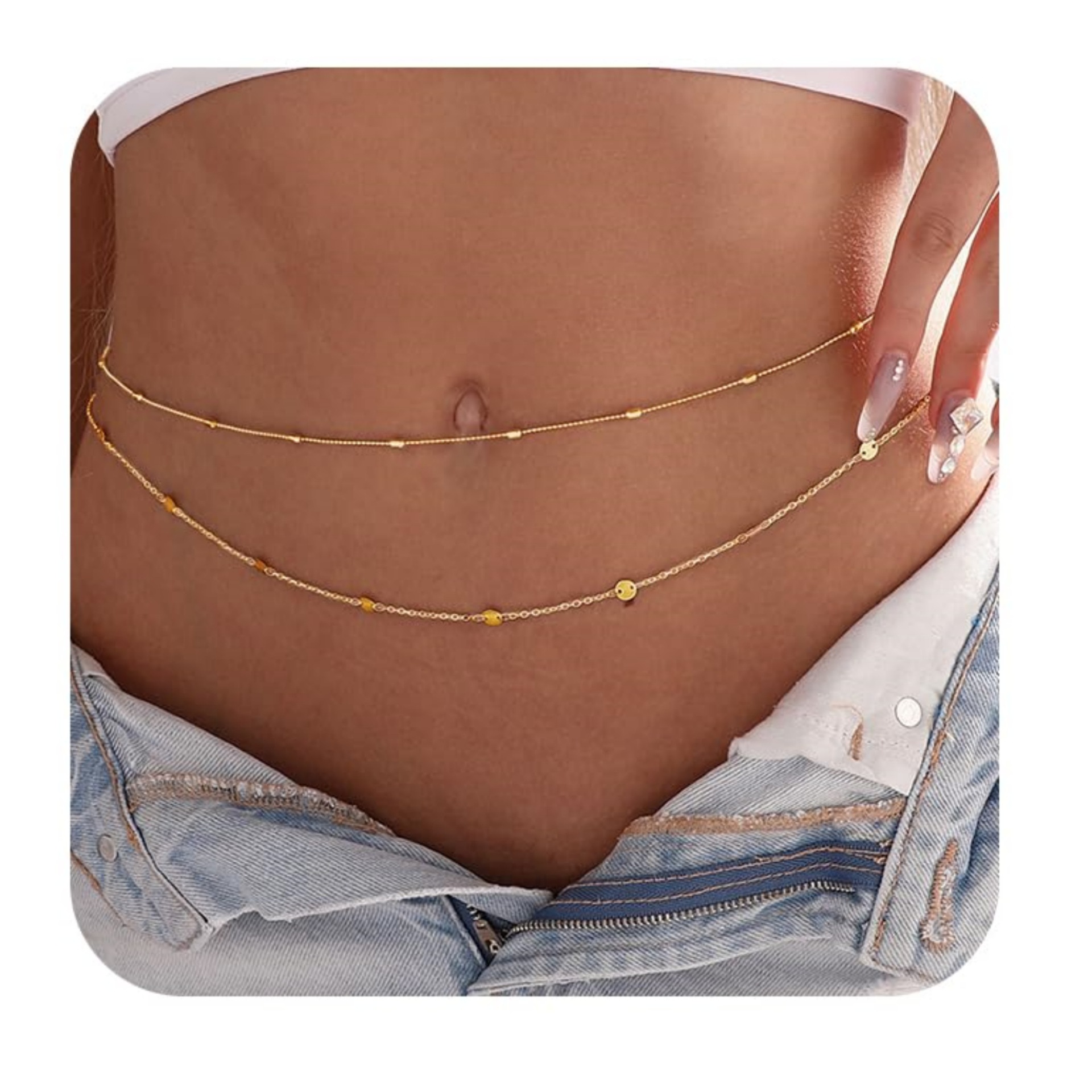 Sexy Bikini-Taillenkette mit Diamanten, funkelnd, Hip-Hop-Girls, Sommer-Strandurlaub-Körperkette_voghion.com