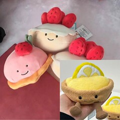 原英國趣味草莓慕斯蛋糕玩偶草莓撻毛絨玩具生日禮物