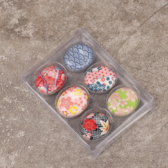 ZAKKA Grocery Japanese Style Shelf Accent with Seashell Pattern Edamame Chopstick Holder Set of 267 in Gold Yuanbao Design