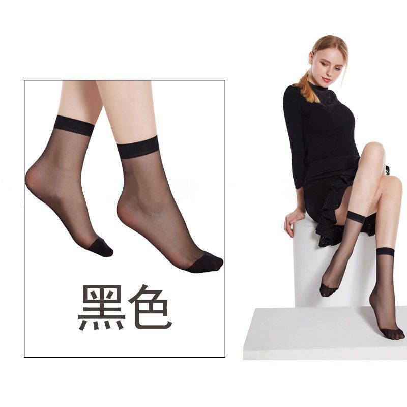 水晶丝袜女士夏季薄款防臭玻璃短丝袜防勾丝纯色隐形丝袜厂家批发|undefined
