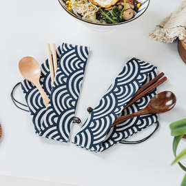 韩式便携餐具套装木质筷子勺子两件套学生儿童上班族户外旅行餐具