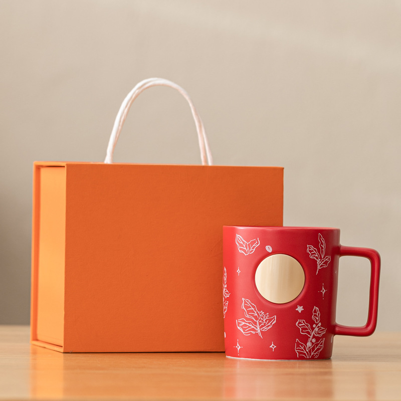 Escuela Wenchuang taza de agua taza de bronce taza de cerámica taza pintada a mano taza de bronce taza de publicidad de talla en relieve LOGO