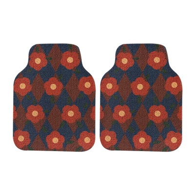 Avtomobil döşəmə paspasları Driver Single Piece Women's Carpet Small - flower-rhombus-front-two-piece-set-default-specifications