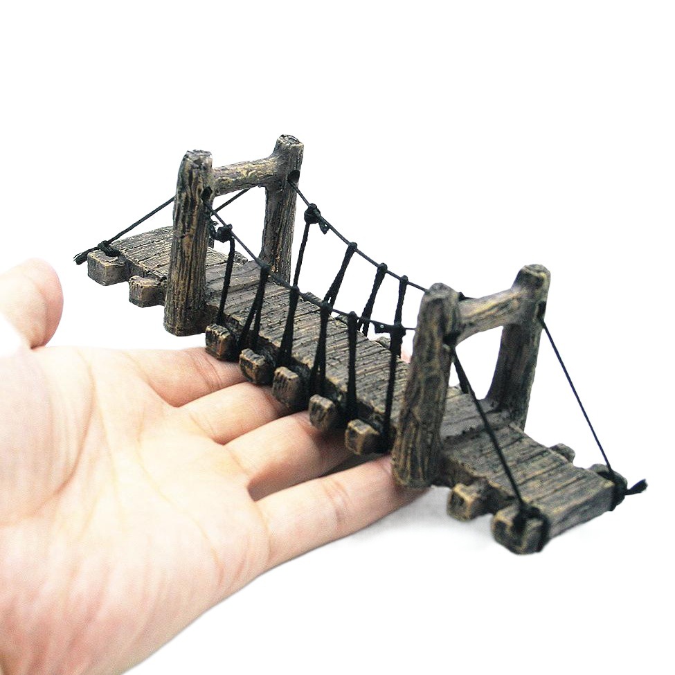 Acuario tanque de peces paisaje decoración puente acuario accesorios de equipo pescado Camarón resina puente tortuga escalada plataforma resina cuerda puente