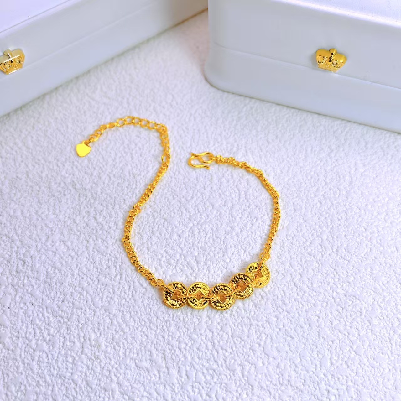 으깬 얼음 구리 동전 팔찌