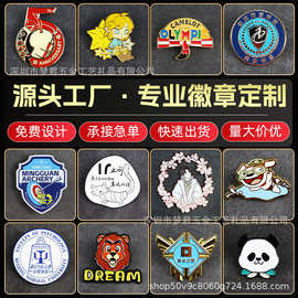 金属徽章定制logo烤漆珐琅滴胶异形锌合金校徽胸章卡通胸牌司徽