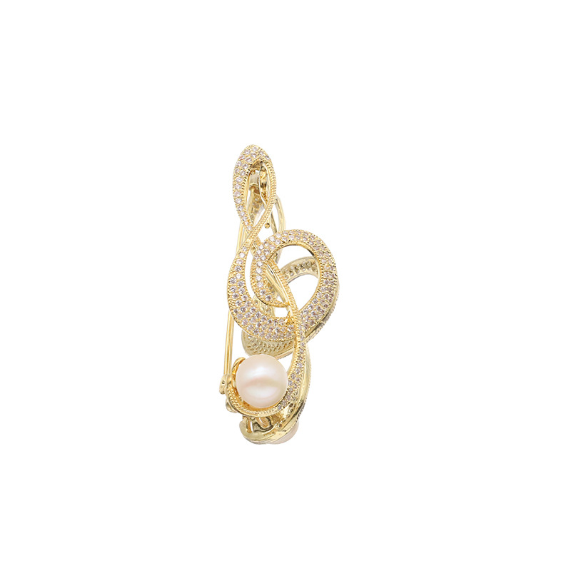 Natural de agua dulce perla broche de las mujeres retro de alto grado accesorios de ramillete de PIN 2023 nuevo oro real galvanoplastia protección de color