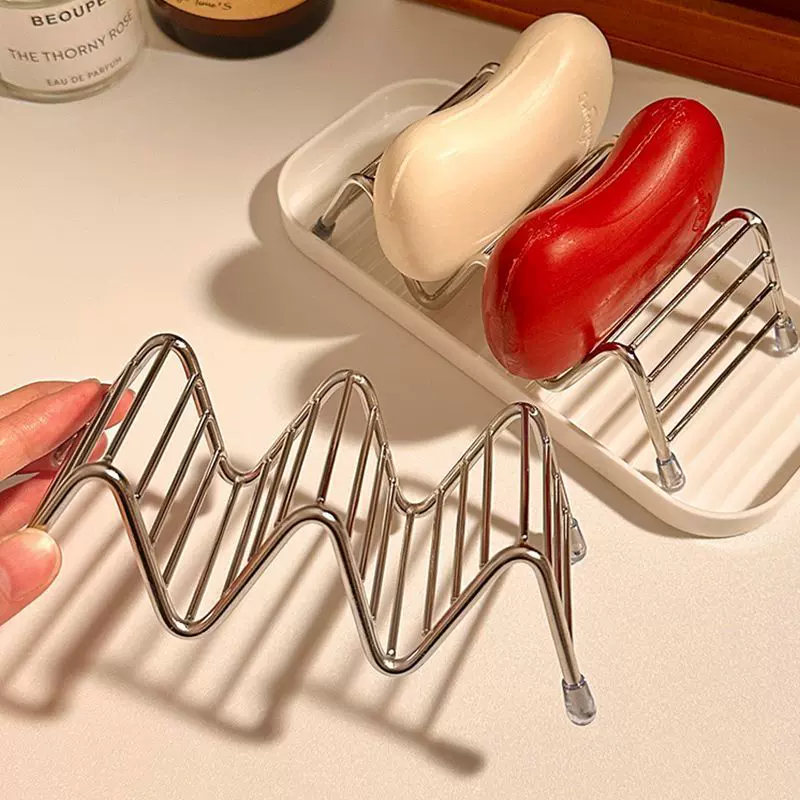 肥皂盒简约不锈钢w型收纳架创意家用卫生间沥水肥皂托香皂置物架