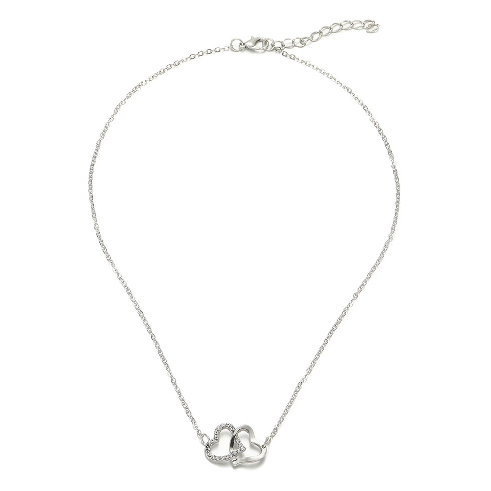 Новый модный европейский и американский простой двойной любовный ожерелье набор ювелирных изделий