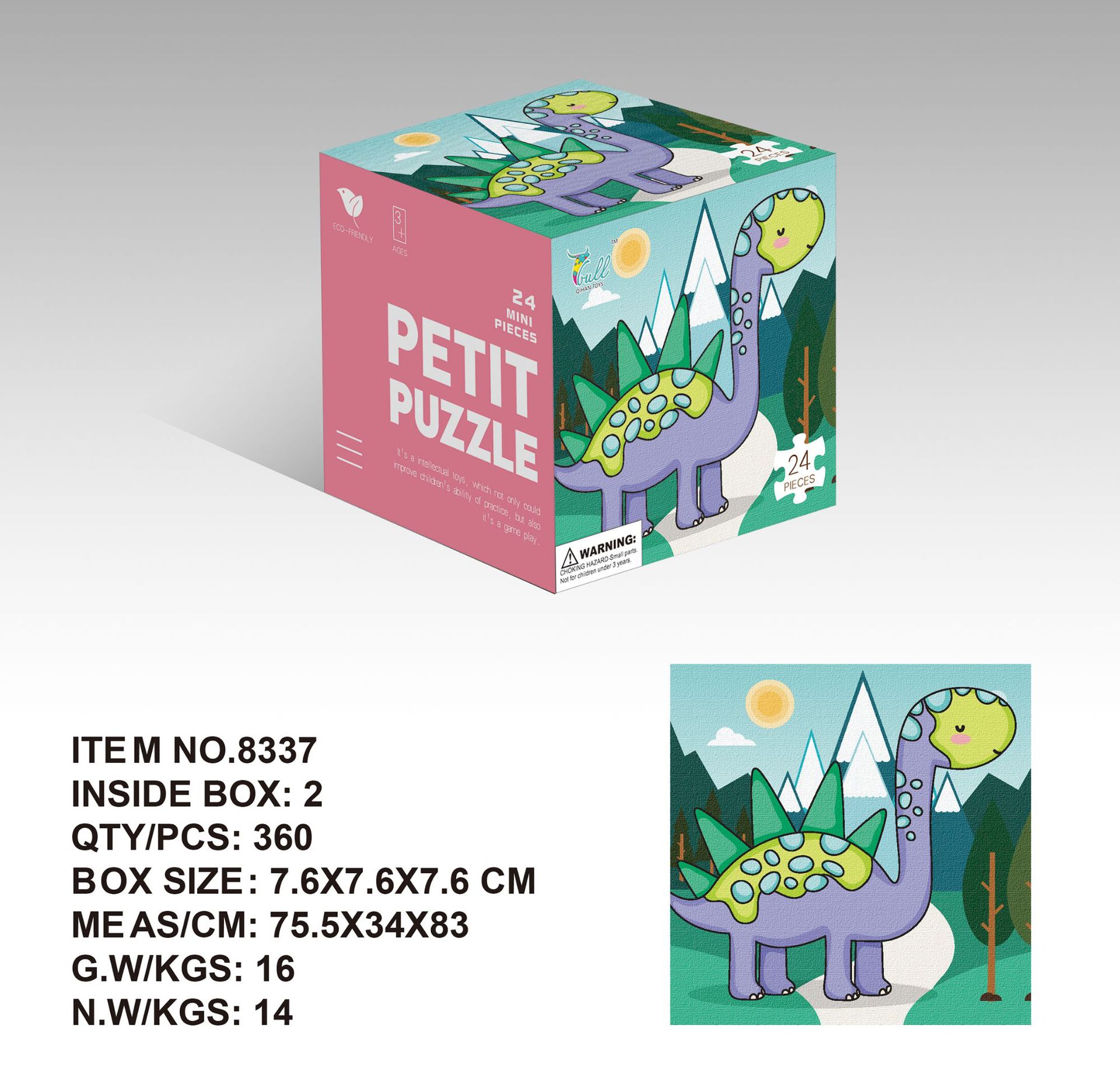 Mini 24 unidades rompecabezas de papel los niños educación temprana juguetes kindergarten regalo para 3 años embalaje inglés