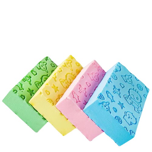 Children's Scrub Sponge, Painless Scrub Gadget with Cartoon Prints, High-Density PVA Sponge, Powerful Grey Removal Scrub Sponge