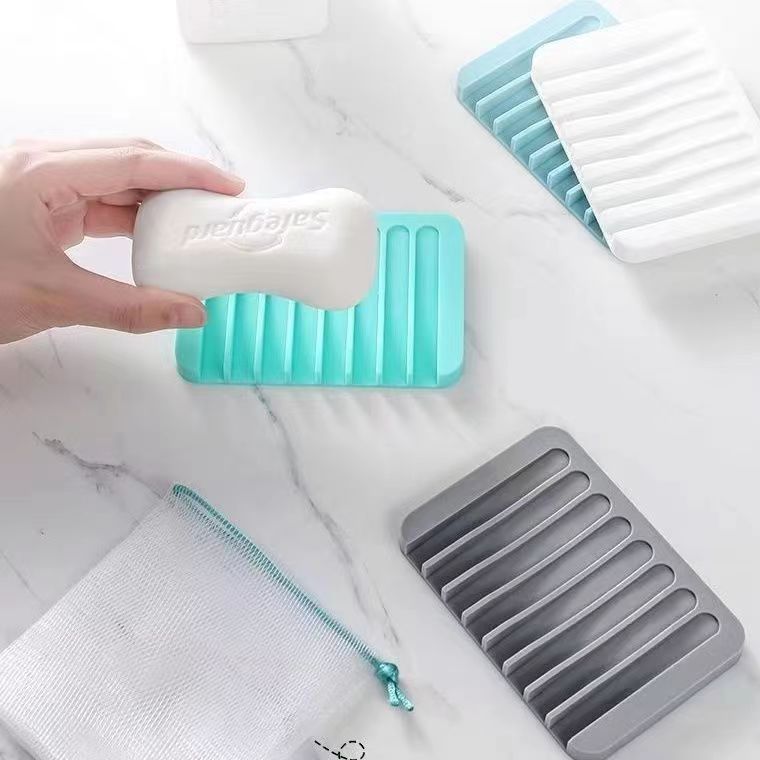 Amazon nuevo creativo de silicona titular de jabón de silicona caja de jabón titular de drenaje de jabón de almacenamiento en rack