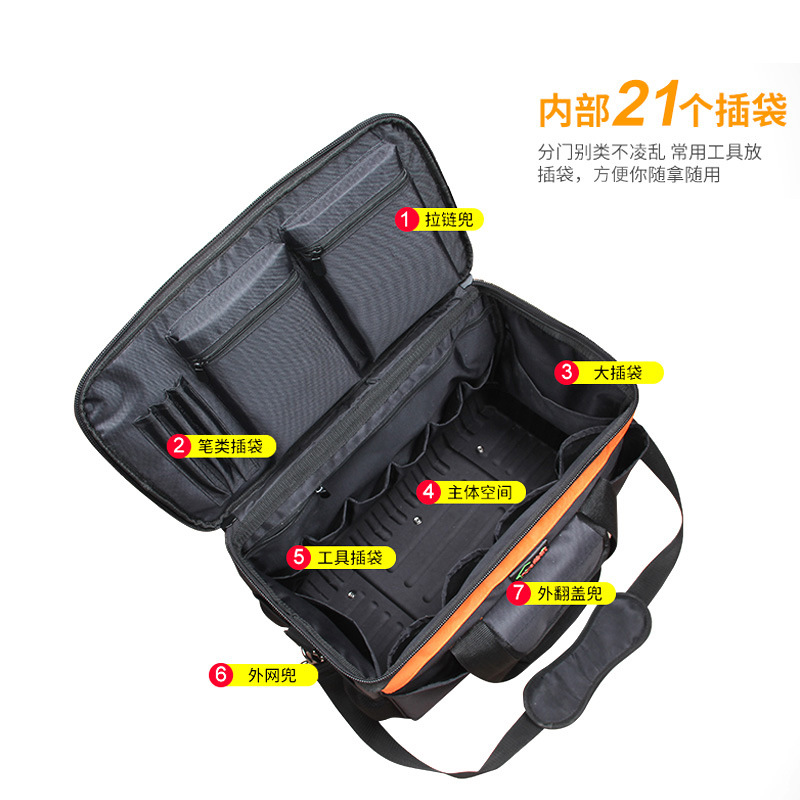 Pintado a Casa Grande multifuncional Oxford tela de reparación post-venta eléctrica bolsa de lona de hombro bolsa de herramientas de carro