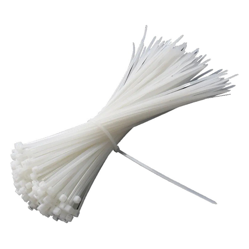 Bridas de nailon genuinas, sujetadores blancos, autoblocantes, correas de sujeción gruesas y resistentes, bridas de plástico para cables.