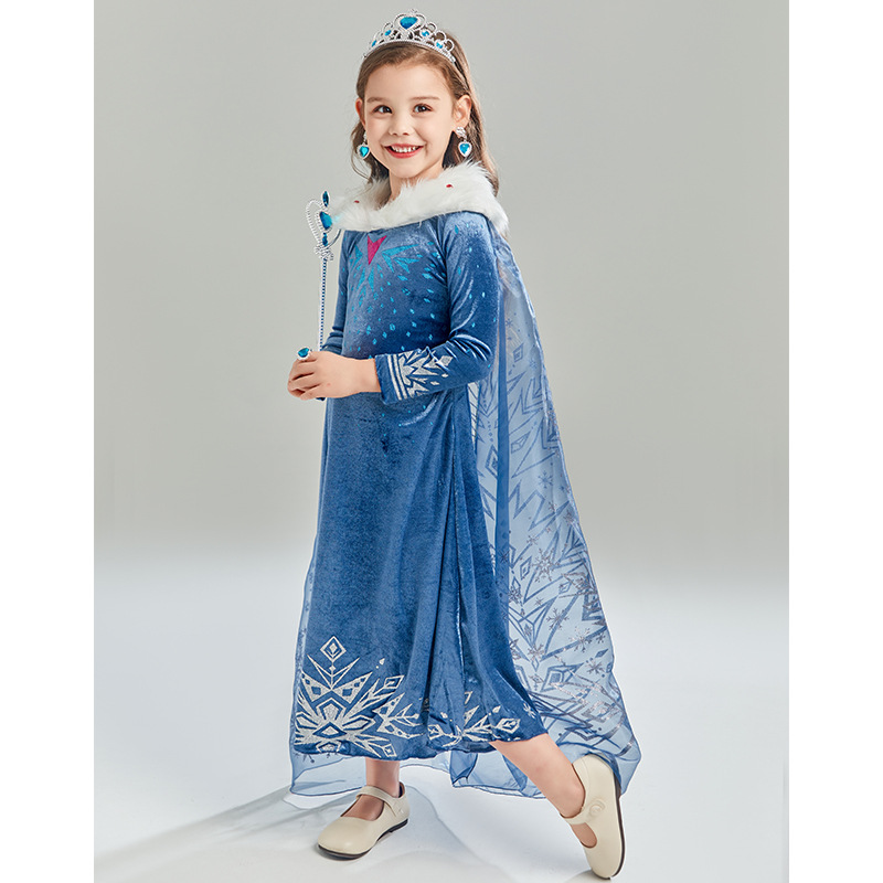 Frozen niños vestido al por mayor de Europa y América Halloween niñas vestido Elsa rendimiento ropa princesa campana vestido