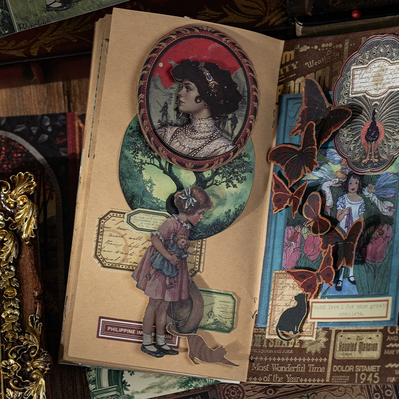 Картонный материал для отдыха, серия Shanjian Shuyin, складной ретро стиль, универсальная DIY декоративная основа для сумки-коллажа