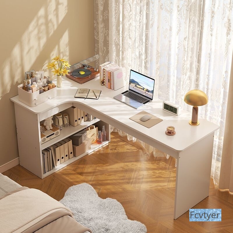 Solid Wood Corner Desk and Bookcase Integrated Table for Bedroom, Home Use, Student Dressing Table Type, Corner Computer Desk for Office Solid Wood Corner Desk and Bookcase Integrated Table for Bedroom, Home Use, Student Dressing Table Type, Corner Computer Desk for Office