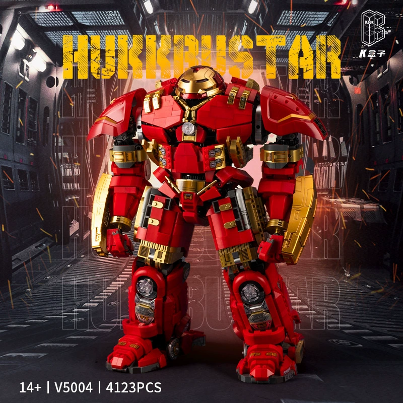 Серия K Box Mecha V5004-10513 Анти-Халк MK44, сборка робота-конструктора, блок-головоломка из мелких деталей