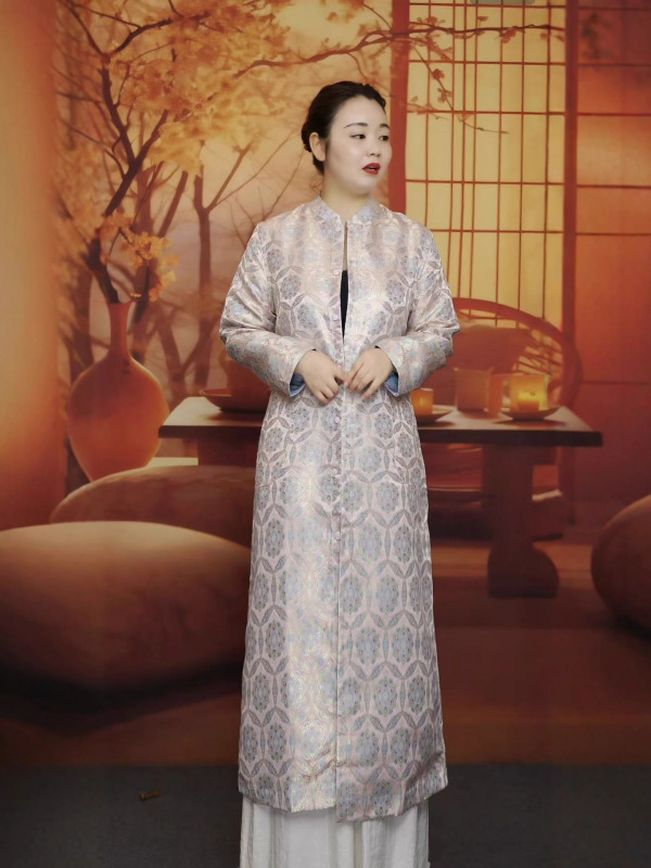 异色罗双面双穿新中式国风宋锦织锦提花外套轻奢中长款风衣春秋|undefined