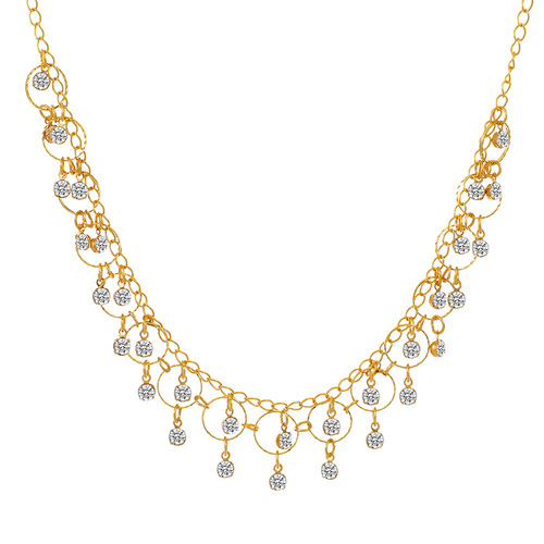 Hot-selling zircon-inlaid drop necklace for women, Instagram-style, European and American personalized geometric tassel clavicle chain—wholesale from factory