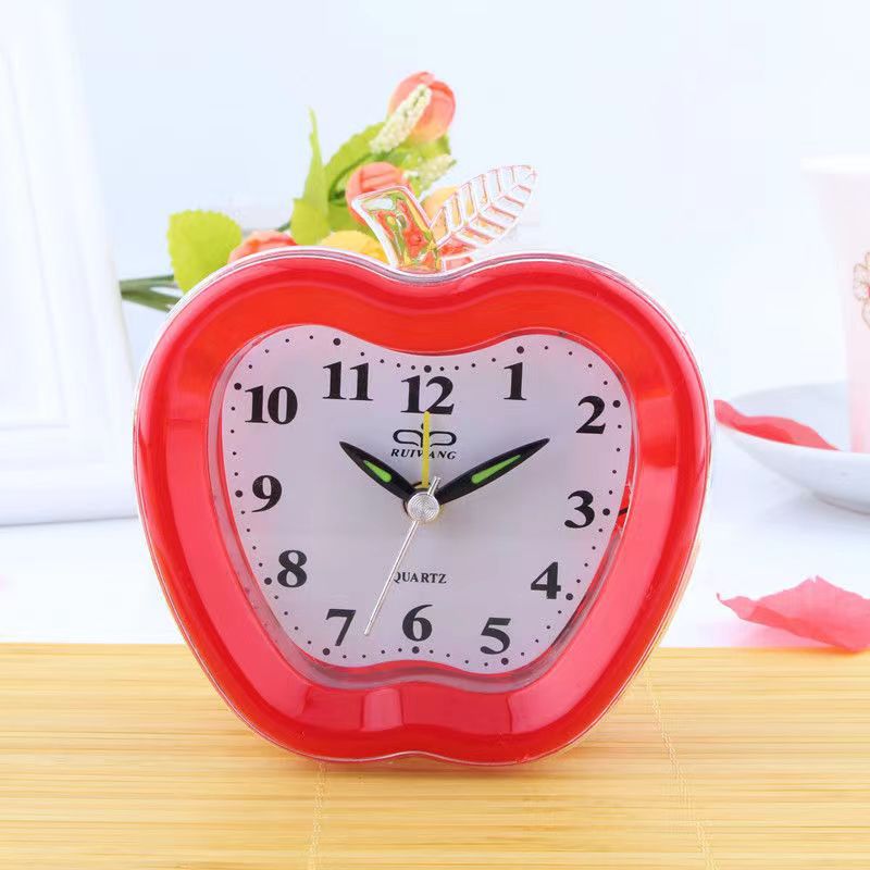 Venta directa de fábrica de moda simple plástico Apple pequeño reloj despertador dormitorio mudo alarma electrónica reloj digital