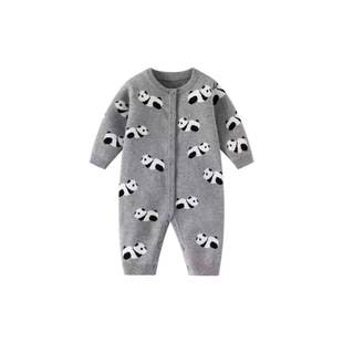 Trendy Explosions Children's Medium Thick Baby Cotton Wool Jumpsuit Baby Spring and Autumn Internet Red Autumn and Winter Sweater