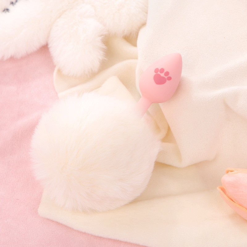 Silicone Rabbit Tail Anal Plug with Cat Claw Design, Adult Novelty Toy — detail image 17