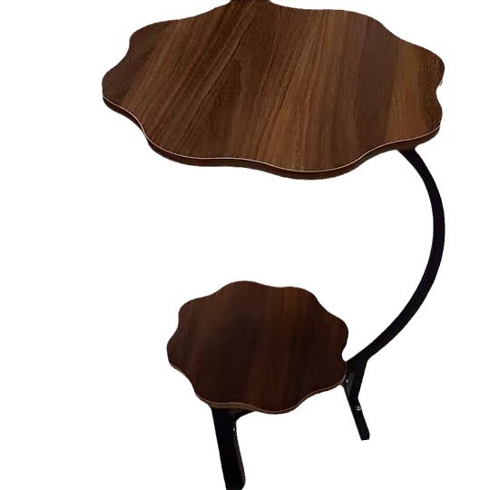 Sala de estar creativa, mesa de té de doble capa para el hogar, mesa lateral de sofá, mesa de balcón de encaje de estilo crema, estante pequeño, mesa lateral pequeña