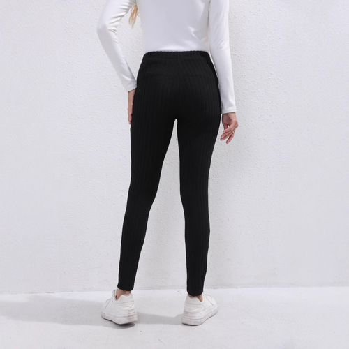2024 Women's New Cross-border Bestselling Casual Loose Stretch Waist Ribbed Knit Drop Sensation Straight Leg Pants