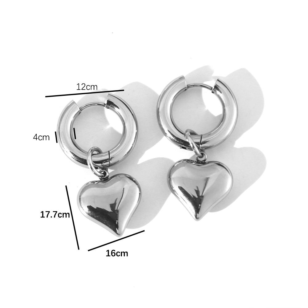 6g Weight Titanium Steel Ear Needle Material 1 Pair Basic Modern Style Classic Style U Shape Heart Shape Plating Titanium Steel Drop Earrings