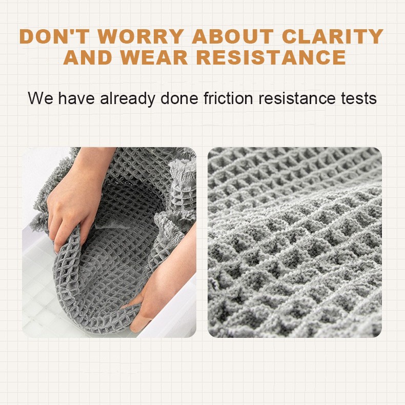 Alfombrilla para baño con borlas, gofres, pegamento termofusible japonés, alfombra absorbente de agua para baño, alfombrilla antideslizante, alfombrilla para puerta, alfombrilla para puerta